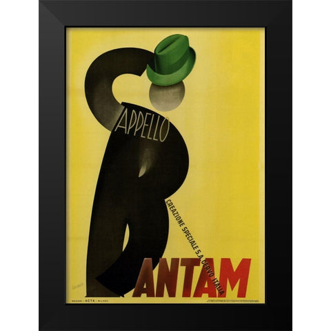 Bantam Hats Black Modern Wood Framed Art Print by Vintage Apple Collection
