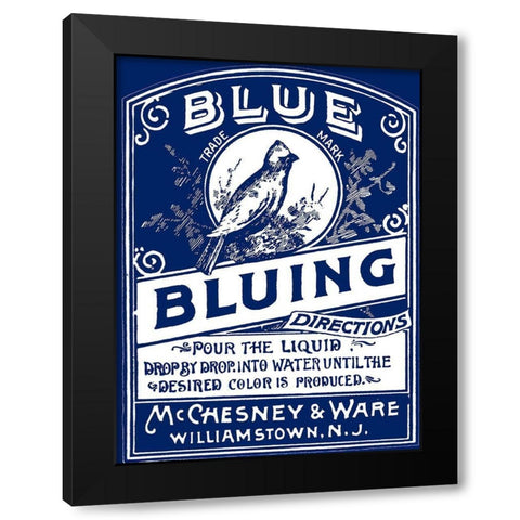 Bluing Black Modern Wood Framed Art Print by Vintage Apple Collection