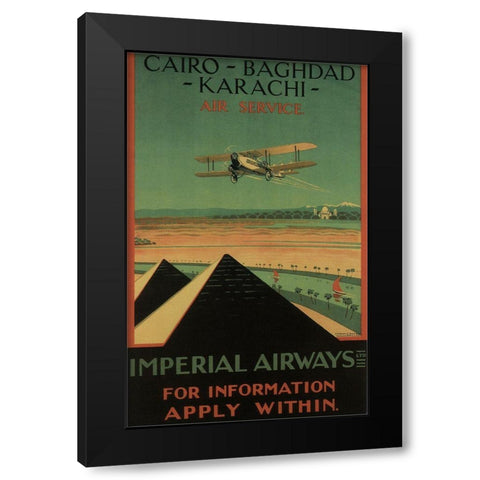 Cairo Black Modern Wood Framed Art Print with Double Matting by Vintage Apple Collection