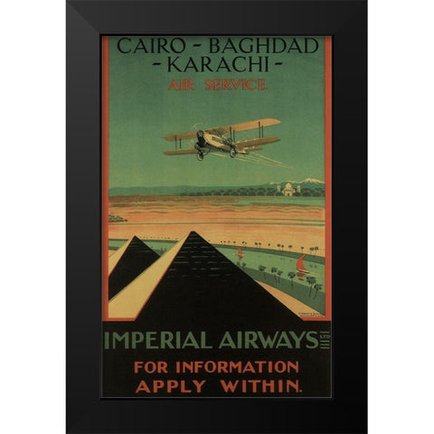 Cairo Black Modern Wood Framed Art Print by Vintage Apple Collection