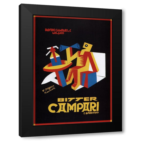 Campari Black Modern Wood Framed Art Print by Vintage Apple Collection