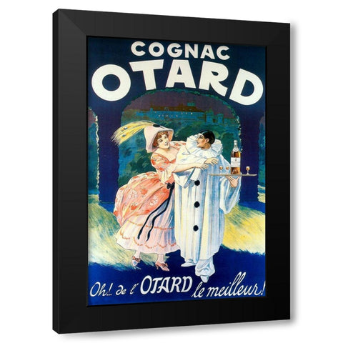 Cognac Otard Black Modern Wood Framed Art Print by Vintage Apple Collection