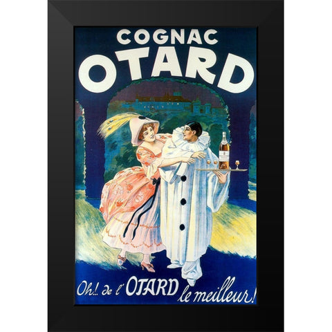 Cognac Otard Black Modern Wood Framed Art Print by Vintage Apple Collection