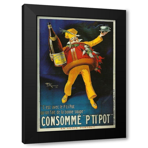 Consumme Black Modern Wood Framed Art Print by Vintage Apple Collection