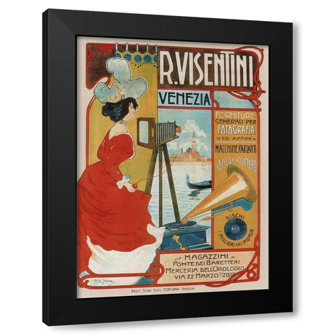 Italian Photo Supplies Black Modern Wood Framed Art Print by Vintage Apple Collection