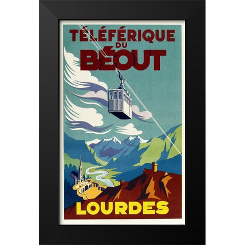 Lourdes Black Modern Wood Framed Art Print by Vintage Apple Collection