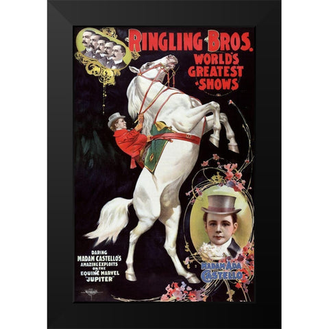 Madam Costello Black Modern Wood Framed Art Print by Vintage Apple Collection