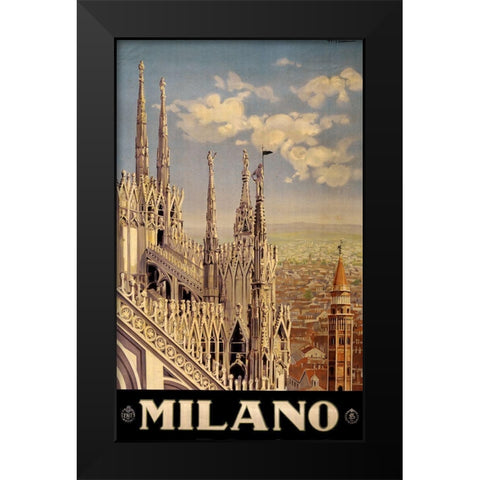 Milano Black Modern Wood Framed Art Print by Vintage Apple Collection