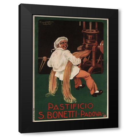 Pastificio Black Modern Wood Framed Art Print with Double Matting by Vintage Apple Collection