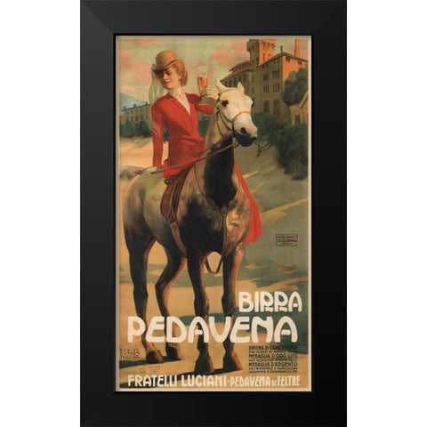 Pedavena Beer Italian Black Modern Wood Framed Art Print by Vintage Apple Collection