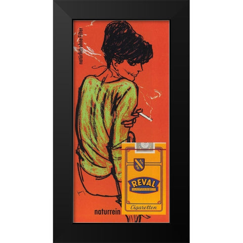 Reval Cig Germany Black Modern Wood Framed Art Print by Vintage Apple Collection