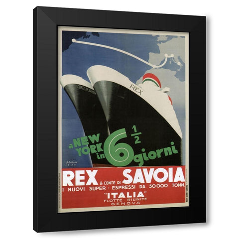 Rex Savoia Black Modern Wood Framed Art Print with Double Matting by Vintage Apple Collection