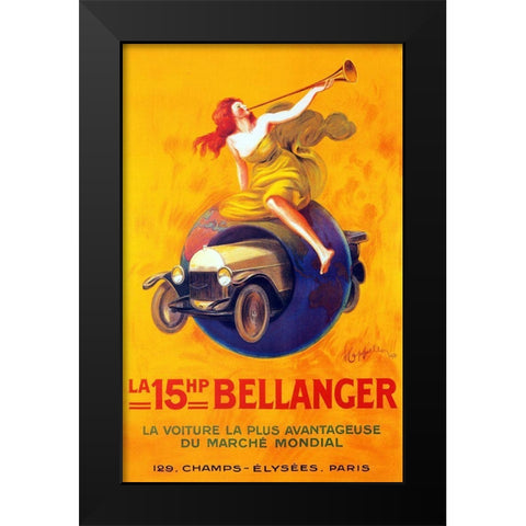 bellanger Black Modern Wood Framed Art Print by Vintage Apple Collection