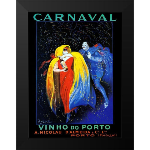 carnaval Black Modern Wood Framed Art Print by Vintage Apple Collection