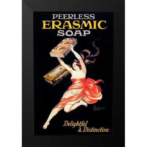 erasmic Black Modern Wood Framed Art Print by Vintage Apple Collection