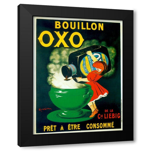Bouillon OXO Black Modern Wood Framed Art Print with Double Matting by Vintage Apple Collection