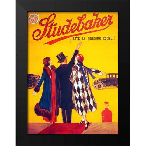 studebaker Black Modern Wood Framed Art Print by Vintage Apple Collection