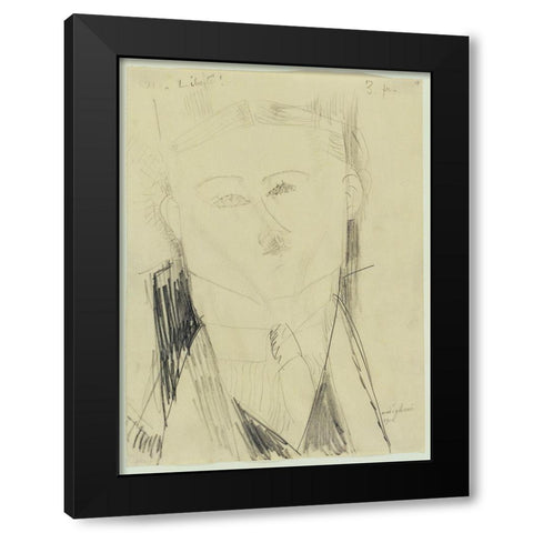 Amedeo Modigliani - Paul Guillaume Black Modern Wood Framed Art Print by Vintage Apple Collection