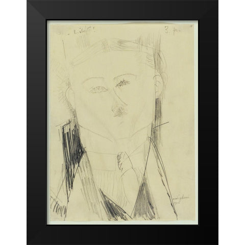 Amedeo Modigliani - Paul Guillaume Black Modern Wood Framed Art Print by Vintage Apple Collection