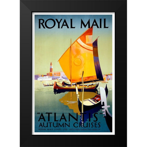 Atlantis Cruises Black Modern Wood Framed Art Print by Vintage Apple Collection