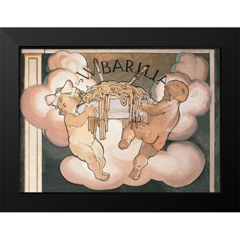 Barilla Pasta Black Modern Wood Framed Art Print by Vintage Apple Collection