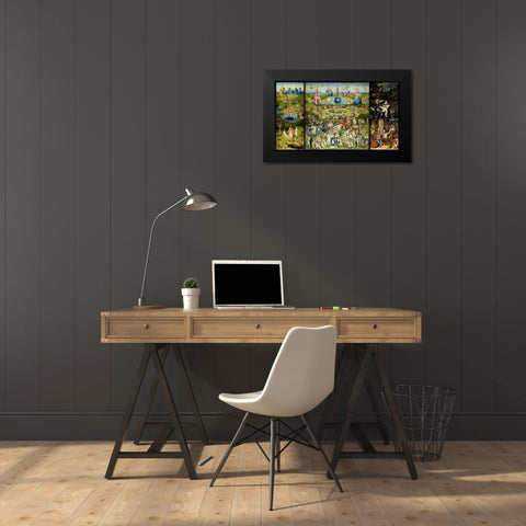 Bosch - Garden Of Earthly Delights Black Modern Wood Framed Art Print by Vintage Apple Collection