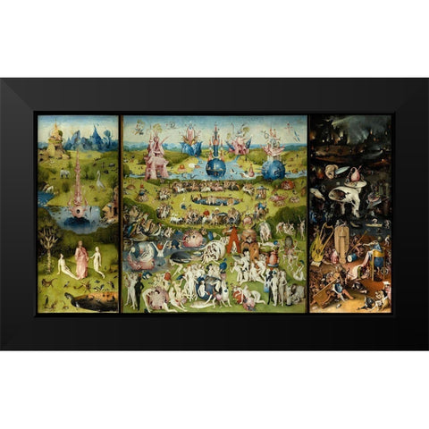 Bosch - Garden Of Earthly Delights Black Modern Wood Framed Art Print by Vintage Apple Collection