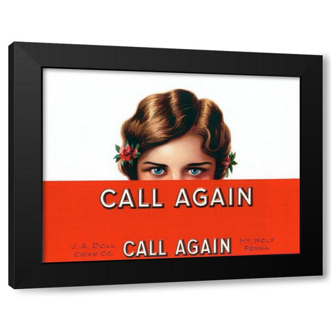 Callagain Black Modern Wood Framed Art Print by Vintage Apple Collection