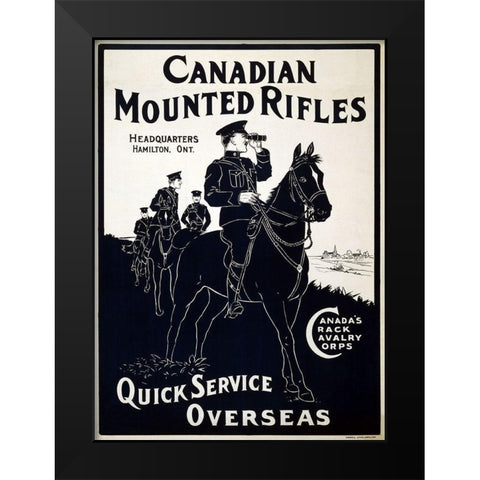 Canadian Mounties Black Modern Wood Framed Art Print by Vintage Apple Collection