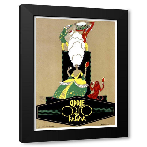 Ciprie Opso Parma Black Modern Wood Framed Art Print by Vintage Apple Collection