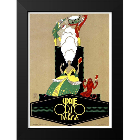 Ciprie Opso Parma Black Modern Wood Framed Art Print by Vintage Apple Collection