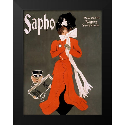 Ent Sapho Black Modern Wood Framed Art Print by Vintage Apple Collection