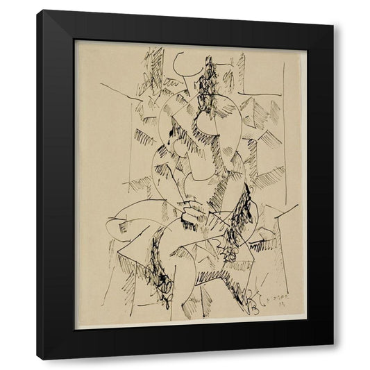 Fernand LÃ©ger - Seated Nude Black Modern Wood Framed Art Print by Vintage Apple Collection
