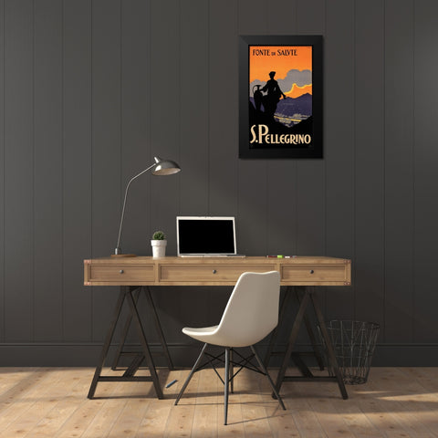 Fonte Di Salvte Black Modern Wood Framed Art Print by Vintage Apple Collection