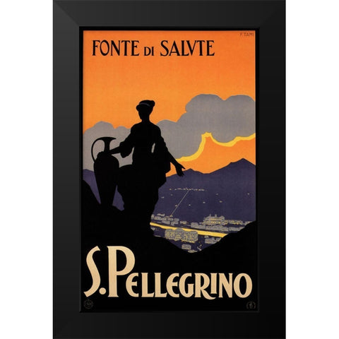 Fonte Di Salvte Black Modern Wood Framed Art Print by Vintage Apple Collection