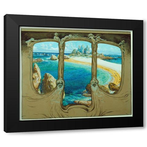 Frantisek Kupka - View From A Carriage Window Black Modern Wood Framed Art Print with Double Matting by Vintage Apple Collection