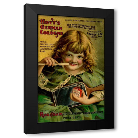 Hoyts Dentifrice Little Green Girl Black Modern Wood Framed Art Print by Vintage Apple Collection
