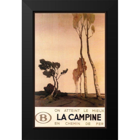 La Campine Black Modern Wood Framed Art Print by Vintage Apple Collection