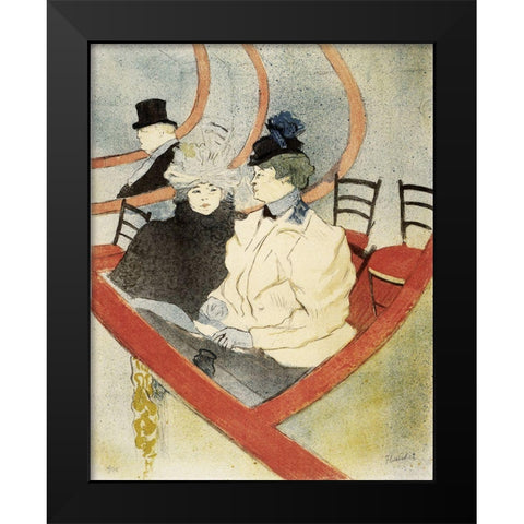 Lautrec - The Grand Lounge Black Modern Wood Framed Art Print by Vintage Apple Collection