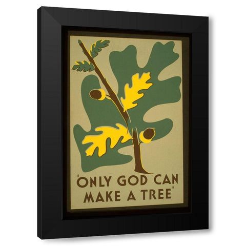 Only God Black Modern Wood Framed Art Print with Double Matting by Vintage Apple Collection