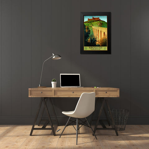 Spoleto Black Modern Wood Framed Art Print by Vintage Apple Collection
