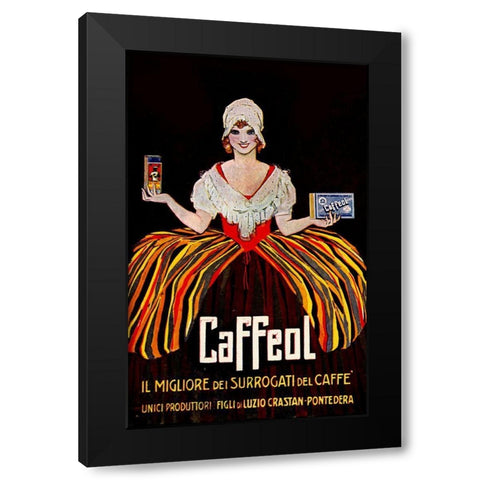 Vintage Italian Coffee Black Modern Wood Framed Art Print with Double Matting by Vintage Apple Collection