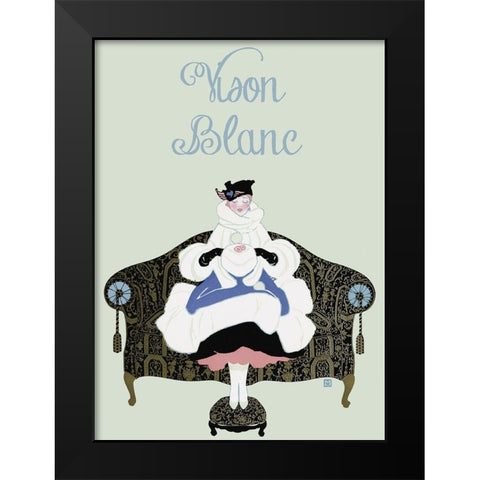 Vison Blanc Black Modern Wood Framed Art Print by Vintage Apple Collection