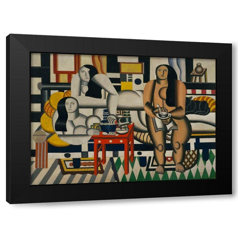 Fernand LÃ©ger - Three Women Black Modern Wood Framed Art Print by Vintage Apple Collection