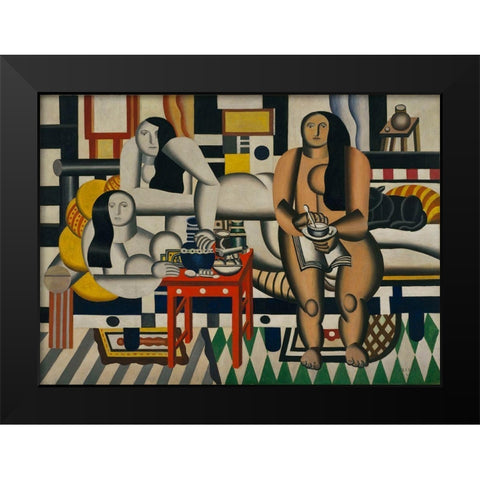 Fernand LÃ©ger - Three Women Black Modern Wood Framed Art Print by Vintage Apple Collection