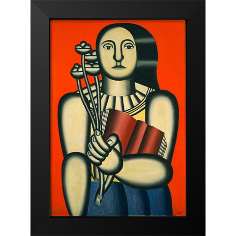 Fernand LÃ©ger - Woman with a Book Black Modern Wood Framed Art Print by Vintage Apple Collection