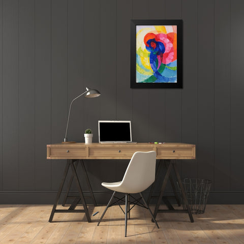 FrantiÅ¡ek Kupka - Red and Blue Disks Black Modern Wood Framed Art Print by Vintage Apple Collection