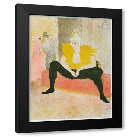 Henri De Toulouse-Lautrec - La Clownesse Assise From Elles Black Modern Wood Framed Art Print by Vintage Apple Collection