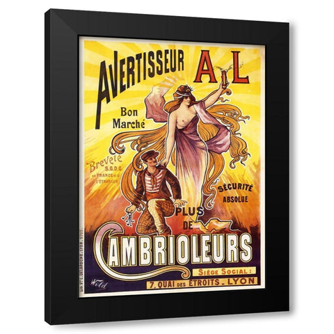 Ambrioleurs Black Modern Wood Framed Art Print with Double Matting by Vintage Apple Collection