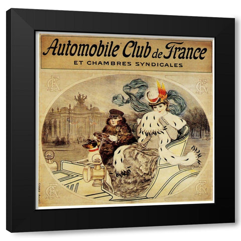 Auto Club France 1904 Black Modern Wood Framed Art Print by Vintage Apple Collection